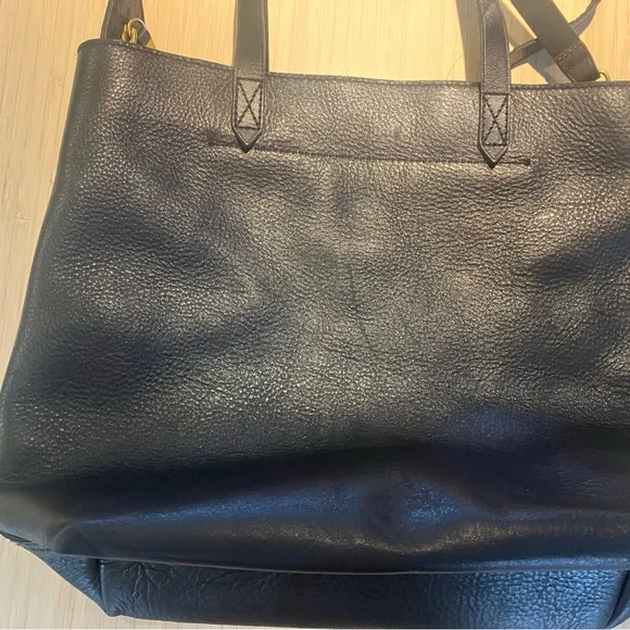 Madewell Black Leather Tote Bag - Picture 3 of 5
